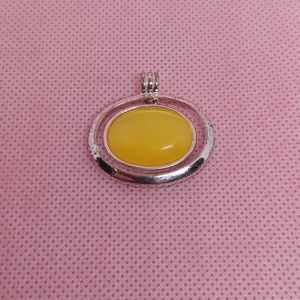 Yellow & Silvertone Pendent